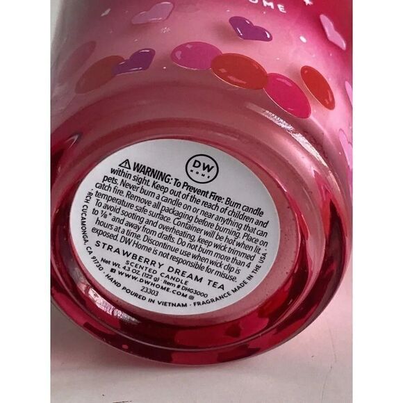 DW Home Strawberry Dream Tea Candle 4.3 OZ Richly Scented Mini Single Wick NEW - Picture 10 of 10